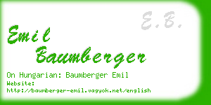 emil baumberger business card